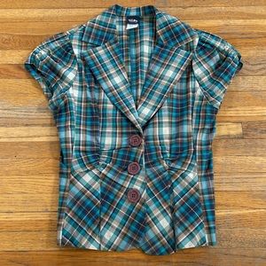 Short Sleeved Fitted Blazer Small